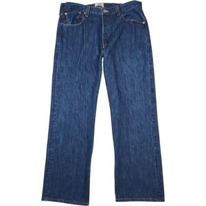 Levis 501 Original Straight Fit Jeans Mens 38x30 Dark Wash Blue Denim 005010115